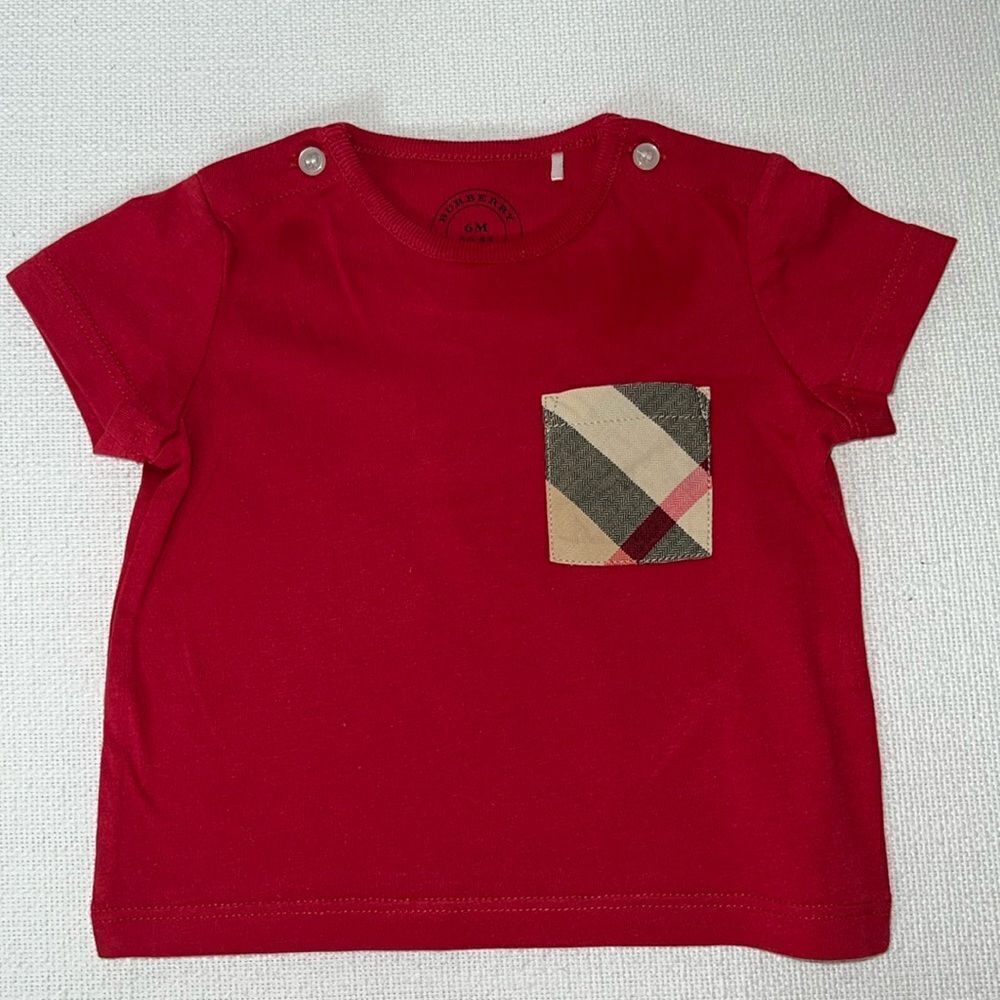 BURBERRY RED BABY TEE - 6M